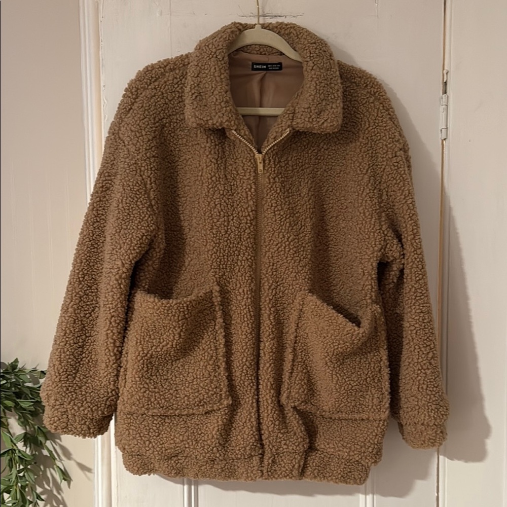 Shein Cozy Tan Sherpa Jacket